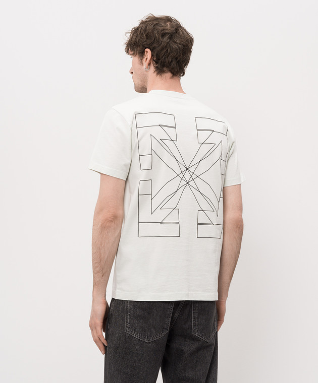 Off-White Зеленая футболка с принтом эмблемы Double Arrow 44MAA027S26J003 изображение 4