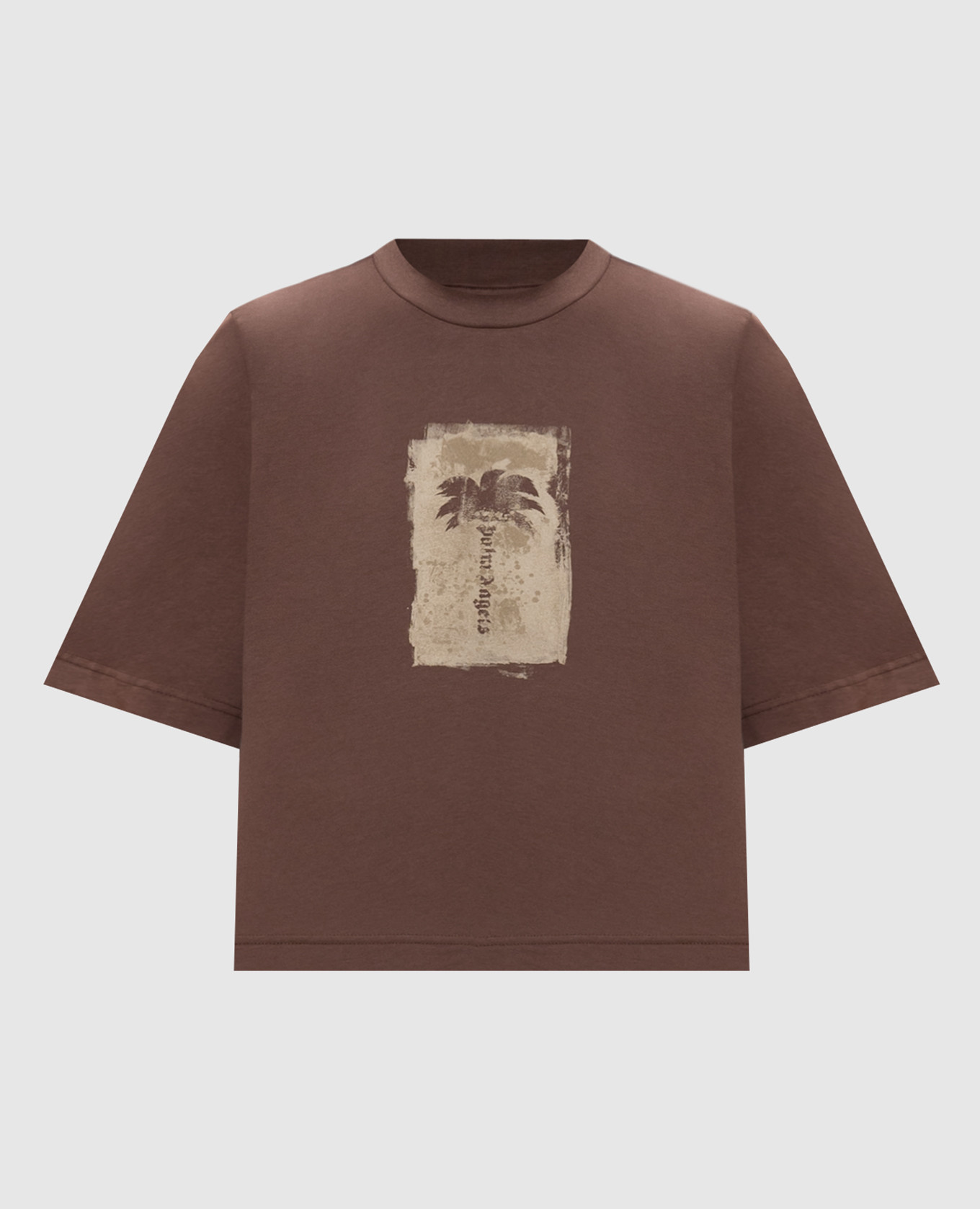 Коричневая футболка Brashed Palm