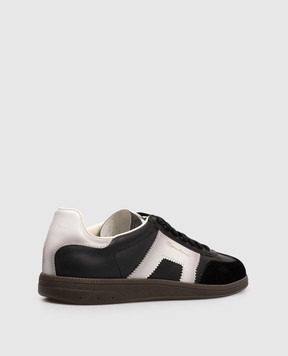 Santoni Чорні комбіновані кеди з логотипом MBPL21965DKTCYNE