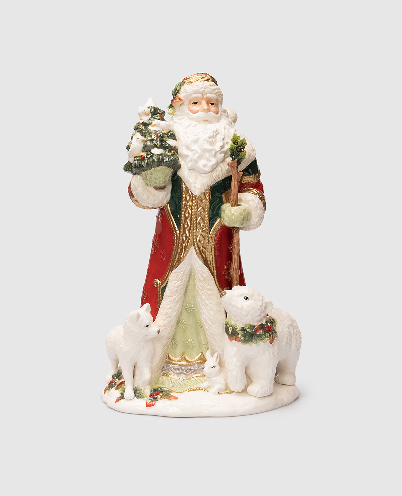 

Керамическая статуэтка Woodland Holiday Santa, Красный, Декор