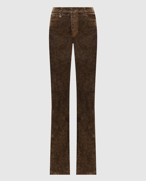 AMIRI Коричневые джинсы с патчем логотипа AW426JE005