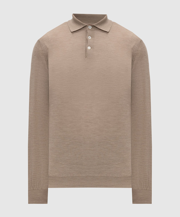 Brunello Cucinelli Бежевое поло из шерсти и кашемира M2400295