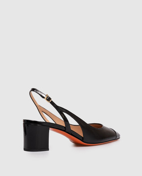 Santoni Чорні шкіряні слінгбеки з фігурними вирізами WDNC71546HA2NOGO