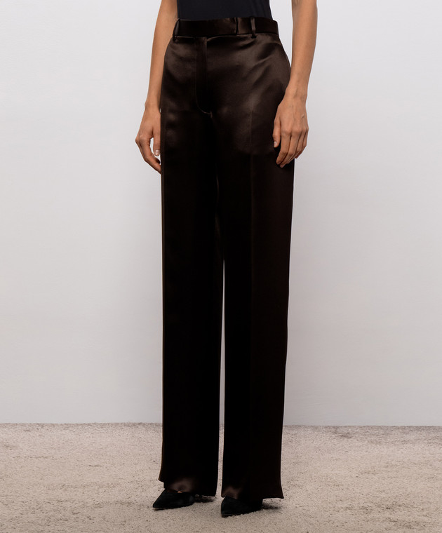 Tom Ford Коричневые брюки из шелка PAW726FAX1868 изображение 3