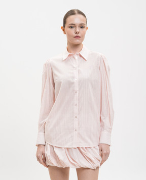 Twinset Рожева сорочка в смужку з люрексом 261TE2081