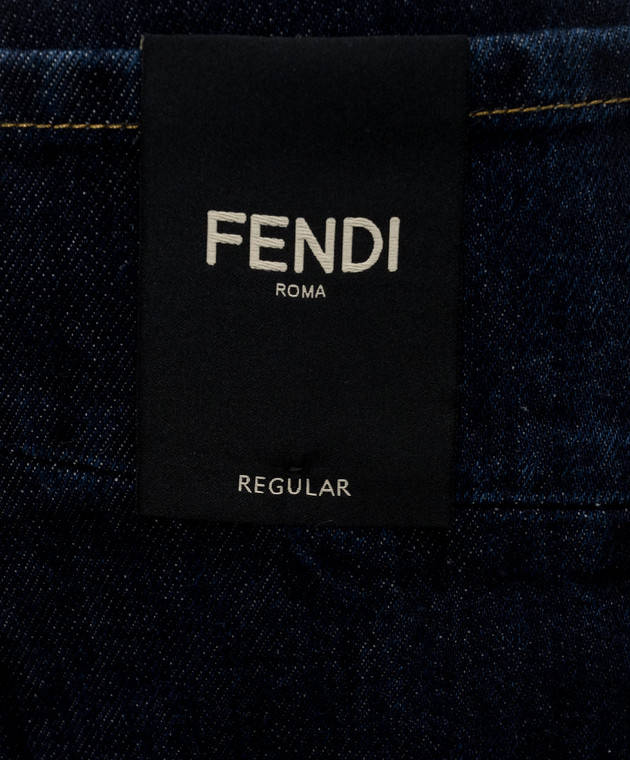 Fendi Синие джинсы с логотип патч FLP302B15C изображение 5