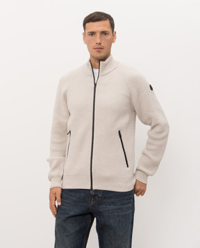 Moncler Серый кардиган из шерсти и кашемира L20919B00044M4281