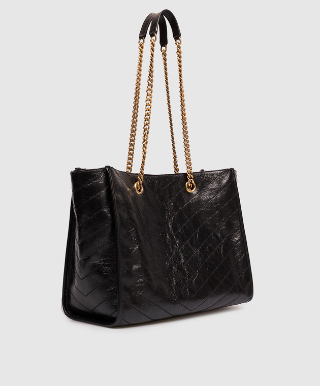 Saint Laurent Черная кожаная сумка-тоут NIKI 8711510EN07 изображение 3