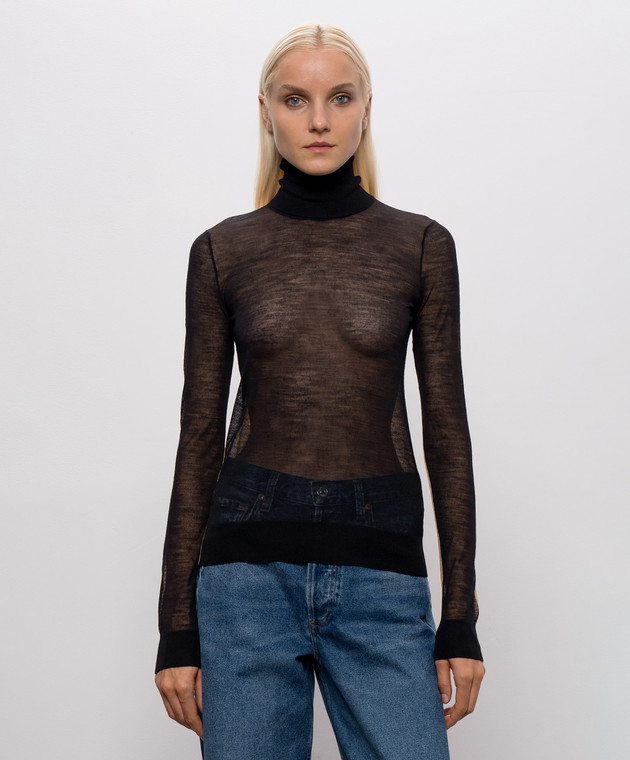 Maison Margiela MM6 Черный гольф с шерстью S62HA0111M13352 изображение 3