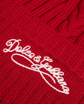 Dolce&Gabbana Детская красная шапка из шерсти с помпоном LBKHH9JDVH8
