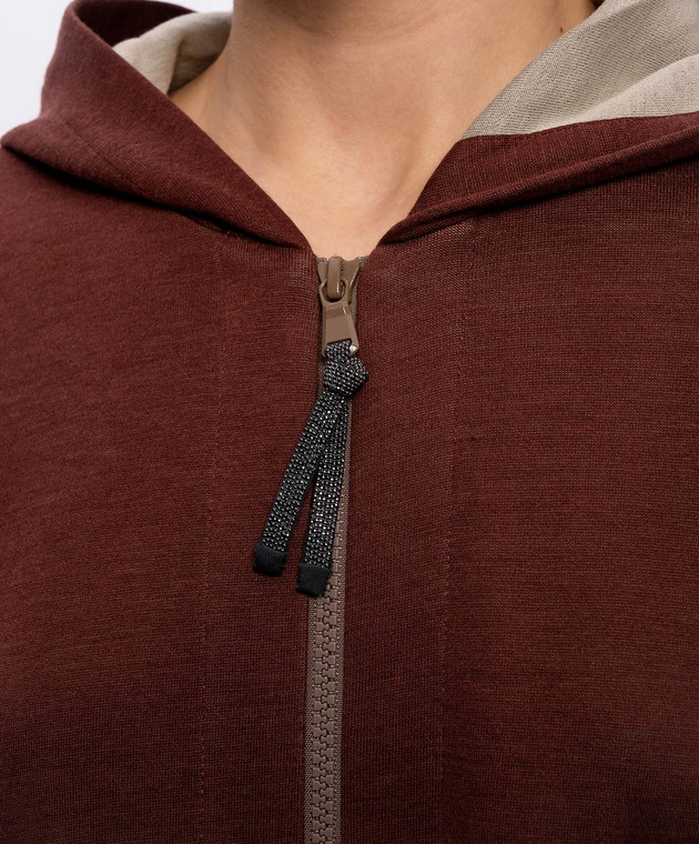 Brunello Cucinelli Коричнева спортивна куртка із шовком MD828SB806 зображення 4
