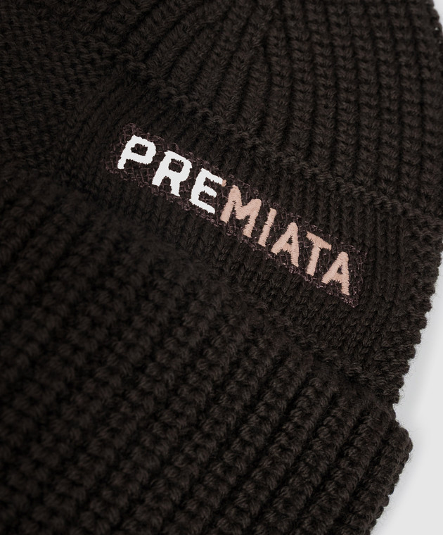 Premiata Коричневая шапка из шерсти мериноса HALTA изображение 4