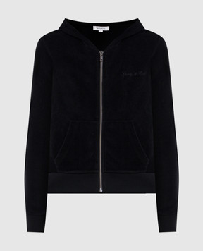Sporty & Rich Чорна велюрова спортивна куртка CA04471326BA01