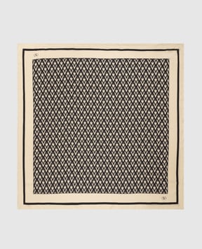 Valentino Бежева хустка із шовку Toute La V 8W2EI114SHT