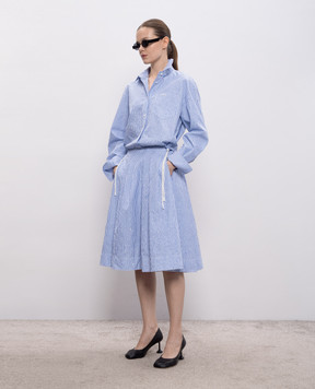 Juun.j Блакитна спідниця міді в смужку JW6227W05Q