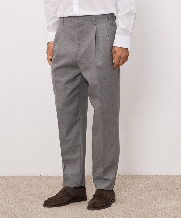 Brunello Cucinelli Серые брюки из шерсти ME267S2440 изображение 3