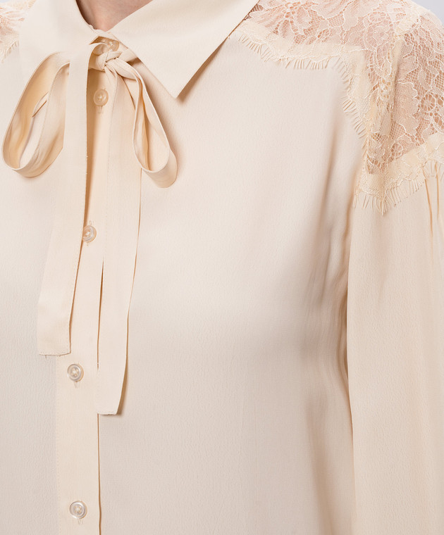 Twinset Бежева блуза з мереживом 261TP2591 зображення 5