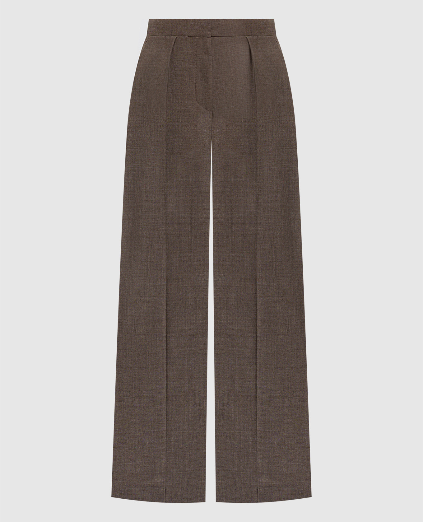 

Коричневые брюки Alanel из шерсти, Коричневый, Широкие брюки