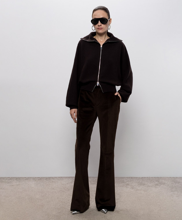 Jacob Lee Коричневый кардиган из кашемира WWCJ0015AW26BRSM изображение 2
