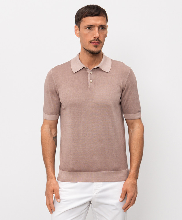 Cashmere&Whiskey Бежеве поло з бавовни M54268052 зображення 3