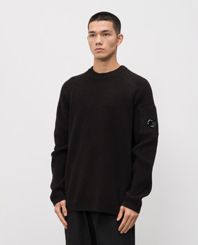 C.P. Company Чорний светр з патчем логотипа MKN023A005558G