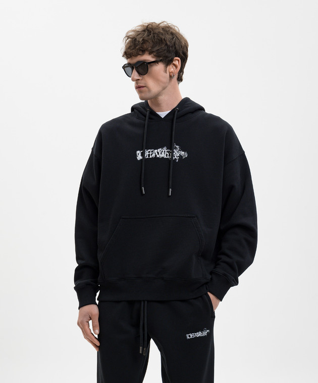 Off-White Чорне худі з емблемою Heraldic Arrow 44MBB085S26F00H зображення 3