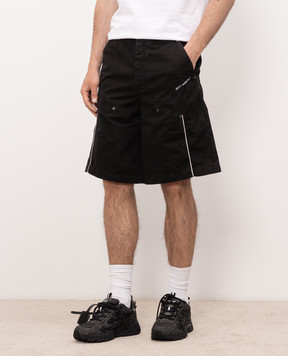 Off-White Черные джинсовые шорты с контрастным логотипом 44XCS006S26F001