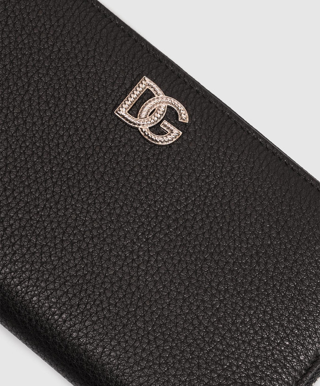 Dolce&Gabbana Черный кожаный кошелек с фактурной монограммой BP1672A0370 изображение 4