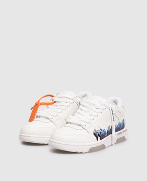 Off-White Белые кожаные кроссовки Out Of Office с принтом OWIA259S26LEA00C