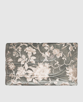 Blumarine Home Серое велюровое покрывало Regale в цветочный узор H0000210085