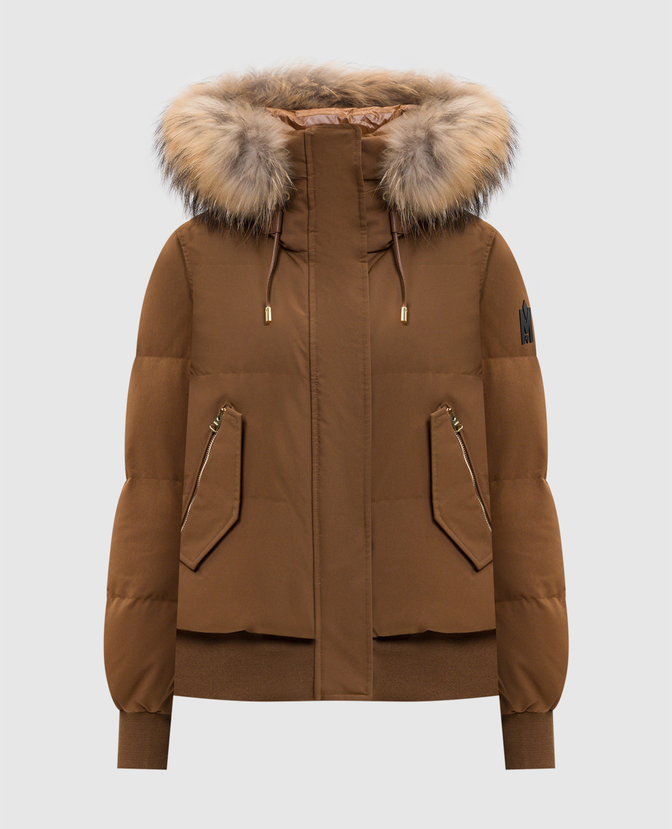 

Коричневый пуховик NEFI-F с мехом енота, Пуховики