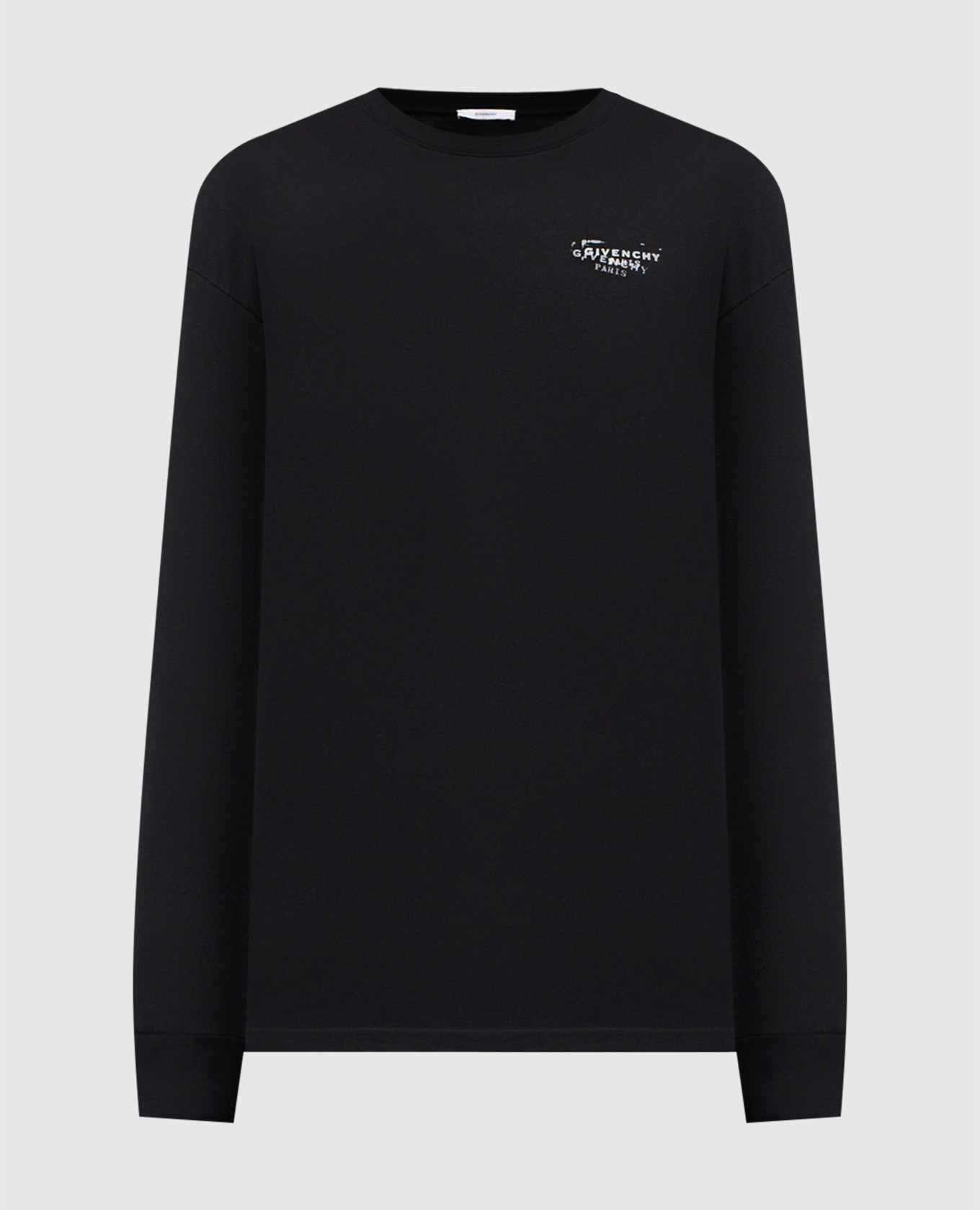 

Черный лонгслив с контрастным логотипом, Лонгсливы