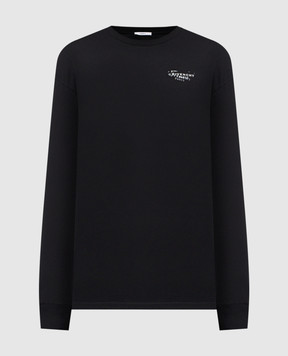 Givenchy Чорний лонгслів з контрастним логотипом BM71MH3YSA