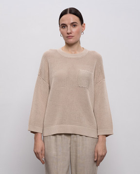 Peserico Бежевый джемпер с цепочкой мониль A99076F059312B