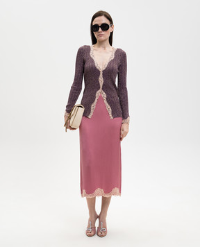 Valentino Фіолетовий кардиган з люрексом та мереживом 8B0KA15KA8T