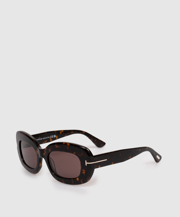 Tom Ford Коричневі сонцезахисні окуляри ISLAY з ефектом черепахового панцира FT1345 зображення 3