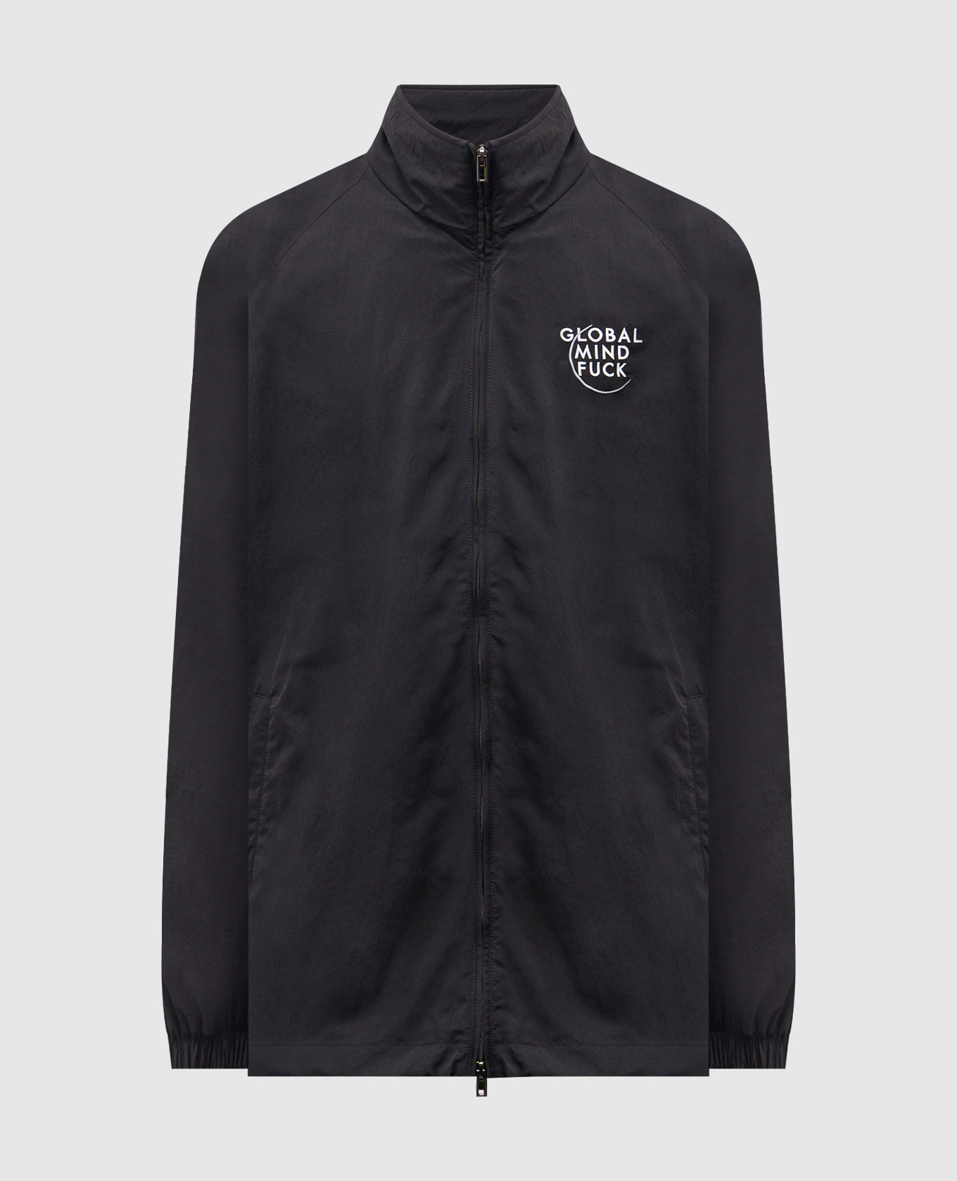 

Черная куртка с контрастной вышивкой, Черный, Куртки