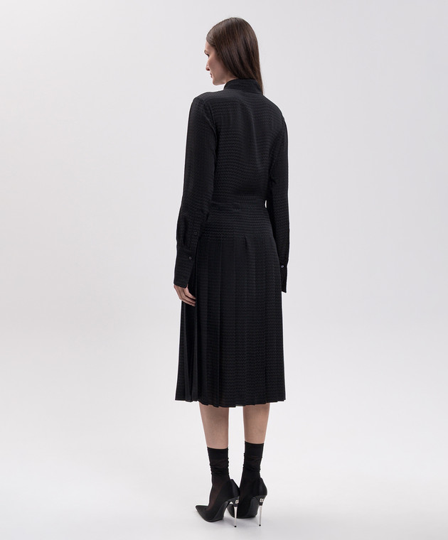 Fendi Черное платье из шелка с плёсированием FDD679AME8 изображение 4