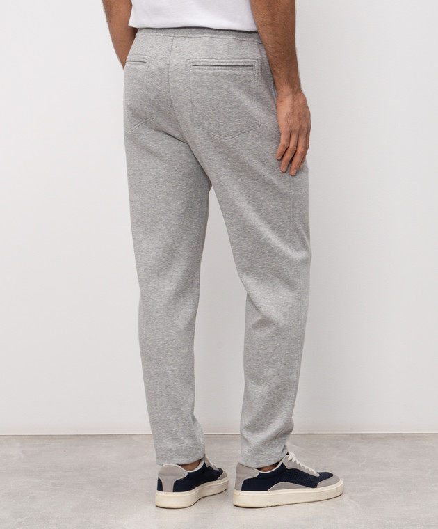 Brunello Cucinelli Серые меланжевые спортивные штаны MM8313243G изображение 4