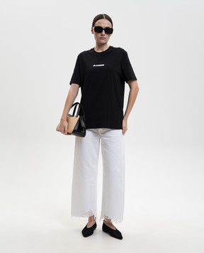 Jil Sander Чорна футболка з логотипом J02GC0142J20103