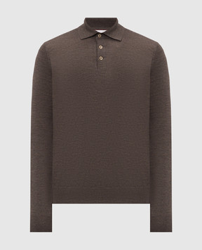 Brunello Cucinelli Поло коричневого цвета из шерсти и кашемира M2400295