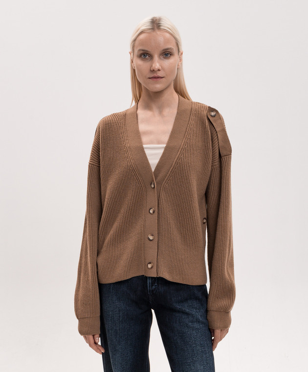 Dondup Коричневый кардиган из шерсти DT455M00988D002 изображение 3