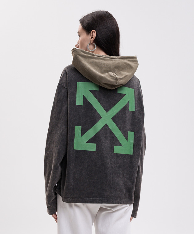 Off-White Серые худи с принтом Eagle Arrow OWAB039F25JER001 изображение 4