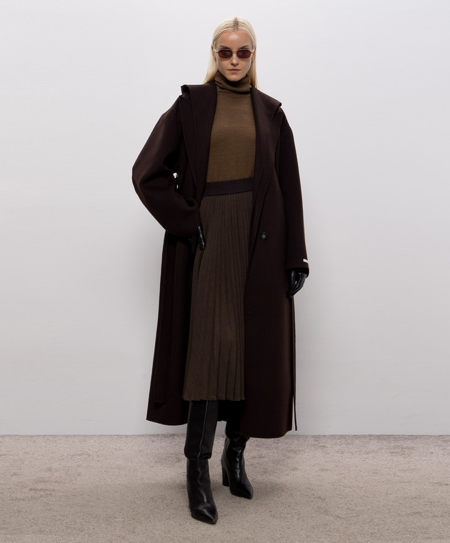 Max Mara Sportmax Коричневое пальто OLMO из шерсти SPXOLMO изображение 2
