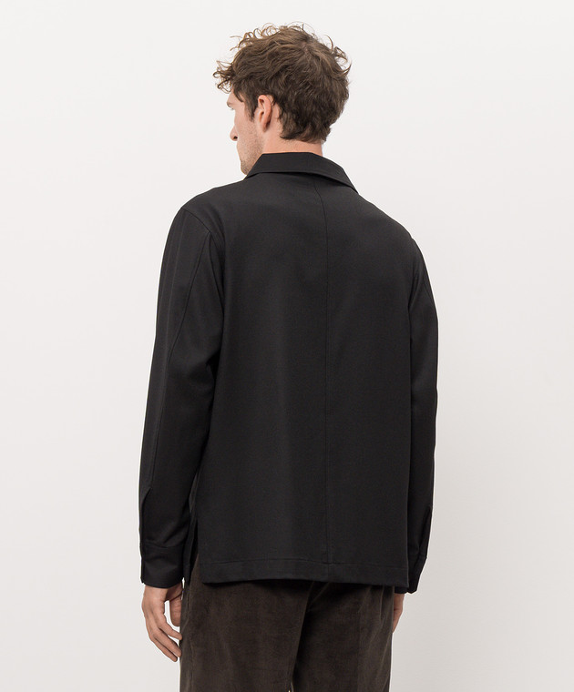 Castangia dal 1850 Черная рубашка из шерсти SESHIRT1I26 изображение 4