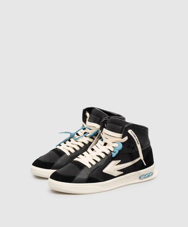 Off-White Черные комбинированные хайтопы End Of Play OF05796101 изображение 2