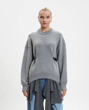 Alexander Wang Сірий светр з вовною з поясом 1KC4251025