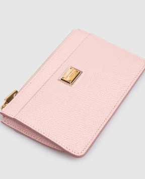 Dolce&Gabbana Рожевий шкіряний картхолдер Dauphine BI1261A1001
