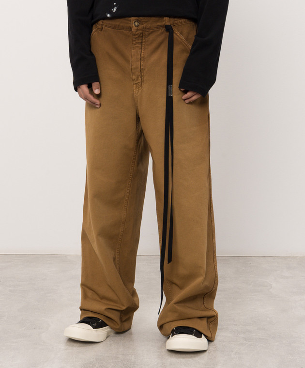 Ann Demeulemeester Коричневые джинсы Sunfa B0014249FA746 изображение 3