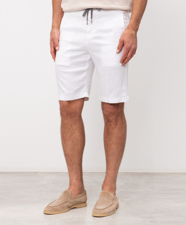 Marco Pescarolo Білі шорти з льоном CENITO5302 зображення 3